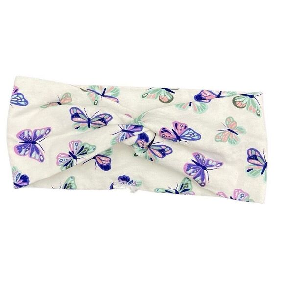 H&M Baby Toddler Girls 4-Pack Twist Knot Cotton Headbands Pink Purple Butterfly - Picture 6 of 13
